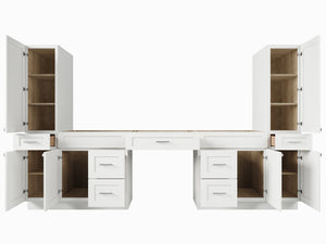 Disar 120'' Double Bathroom Vanity With Tall Linen Cabinet Dovetail Solid Wood Drawer Base Only, Drawer 7