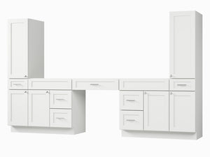 Disar 120'' Double Bathroom Vanity With Tall Linen Cabinet Dovetail Solid Wood Drawer Base Only, Drawer 7