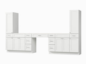 Disar 132'' Double Bathroom Vanity With Tall Linen Cabinet Dovetail Solid Wood Drawer Base Only, Drawer 9