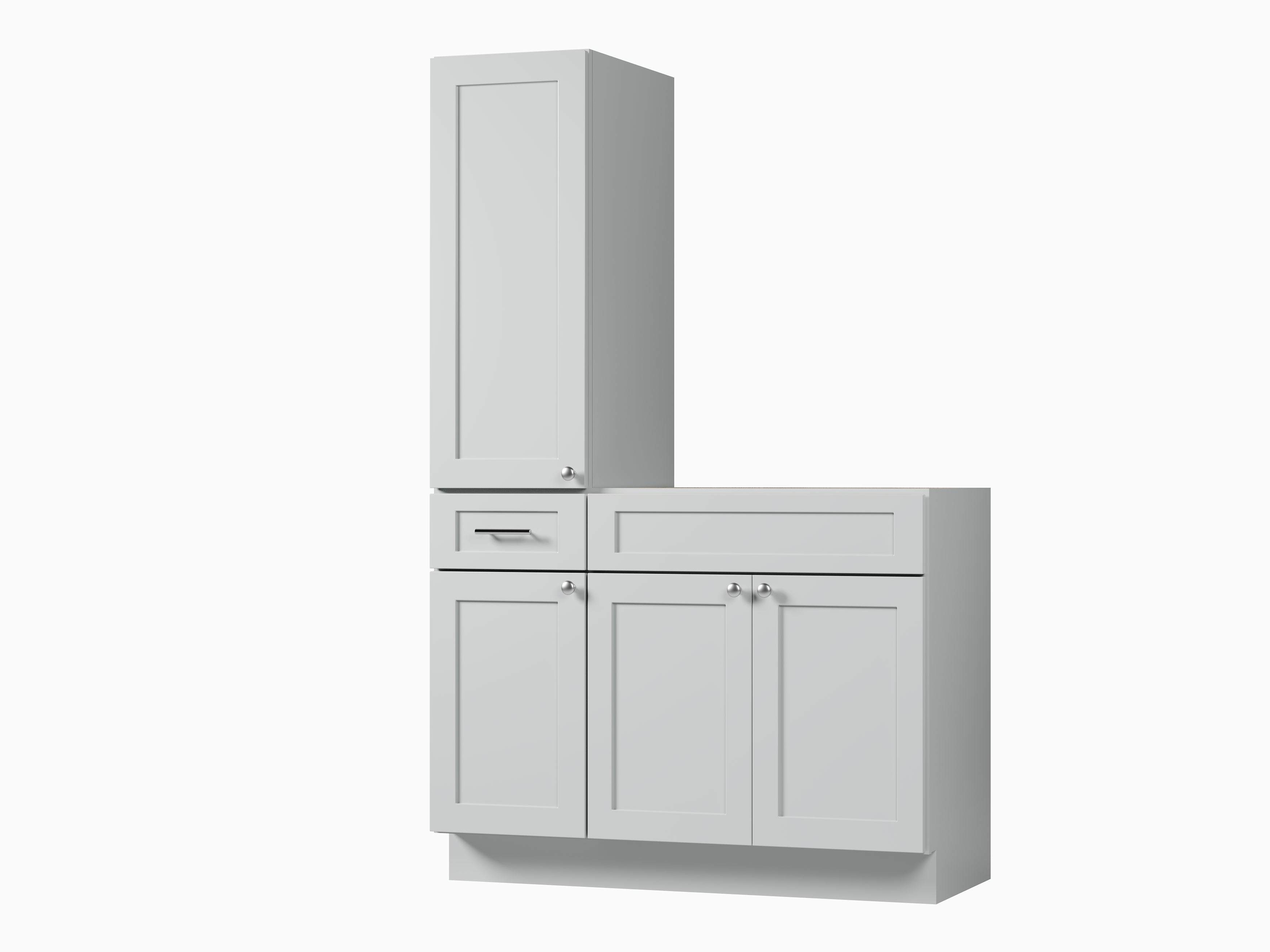 Disar 45'' Single Bathroom Vanity With Left Tall Linen Cabinet Dovetail Solid Wood Drawer Base Only