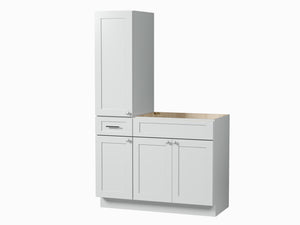 Disar 45'' Single Bathroom Vanity With Left Tall Linen Cabinet Dovetail Solid Wood Drawer Base Only