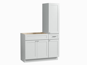 Disar 45'' Single Bathroom Vanity With Right Tall Linen Cabinet Dovetail Solid Wood Drawer Base Only