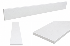 Bathroom Vanity Side Splash, Carrara Quartz, 4" x 21"