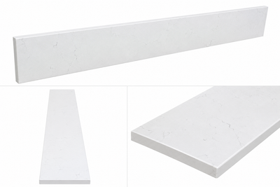 Bathroom Vanity Side Splash, Carrara Quartz, 4 x 21 inch - product photo