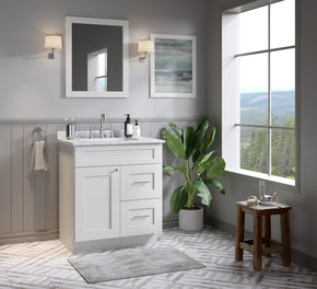 Disar 30 x 21 Inch Bathroom Vanity White Single Sink
