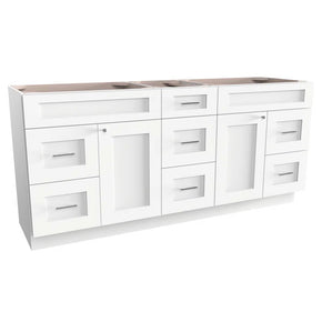 75" Double Bathroom Vanity Base only in White