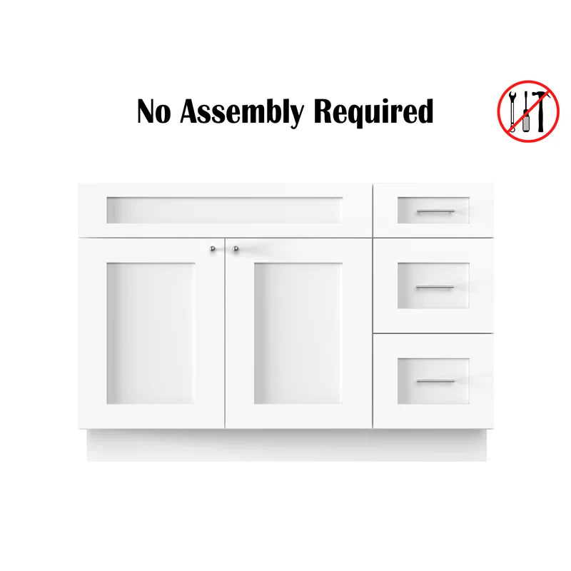 Disar 51" Single Bathroom Vanity Base Only in White
