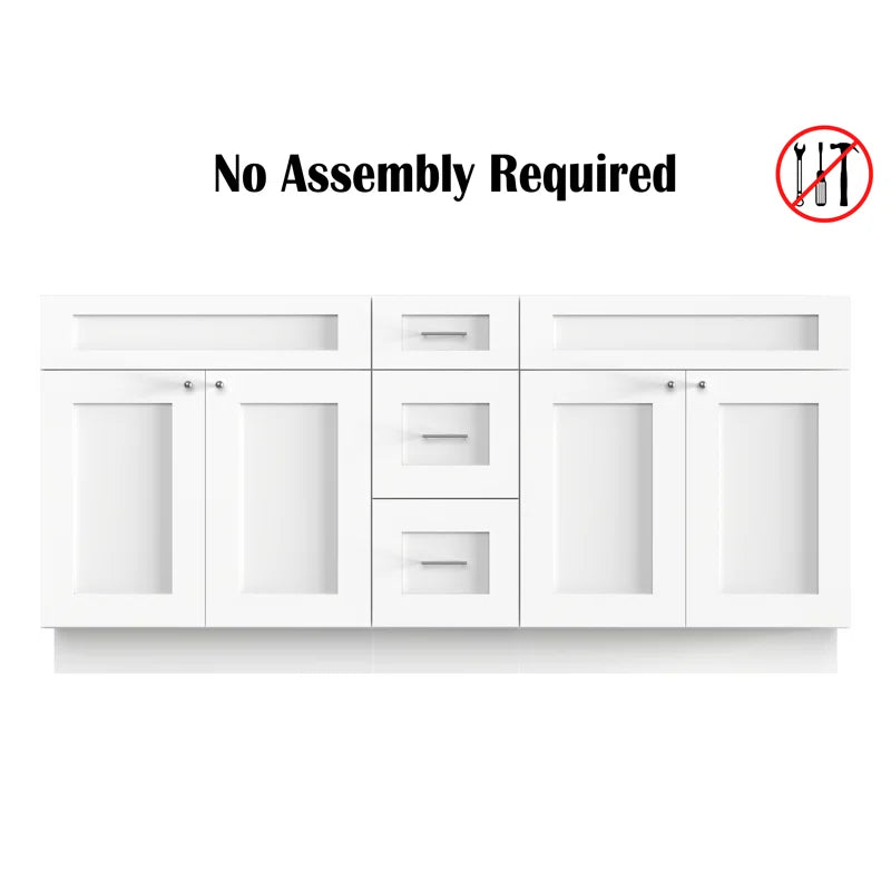Disar 72" Double Bathroom Vanity Base with Drawers