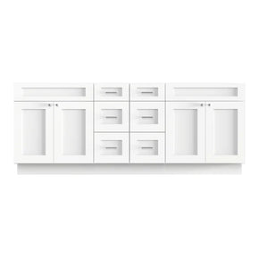 Disar 84" Double Bathroom Vanity Base Only in White