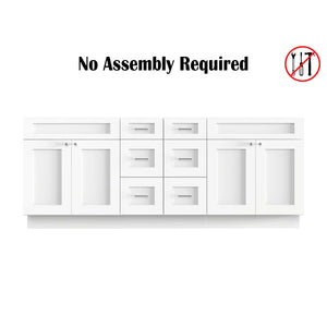 Disar 84" Double Bathroom Vanity Base Only in White