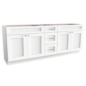 Disar 84" Double Bathroom Vanity Base Only in White