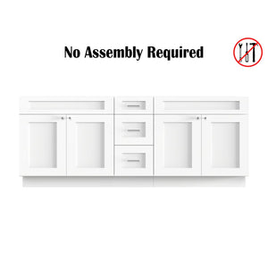 Disar 87" Double Bathroom Vanity Base Only in White