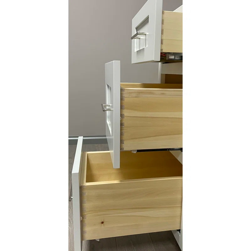 Disar 87" Double Bathroom Vanity Base Only in White